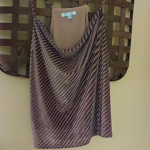 Gorgeous,  grayish tan dress up or dress down tank top.. with shiny.. sparkles